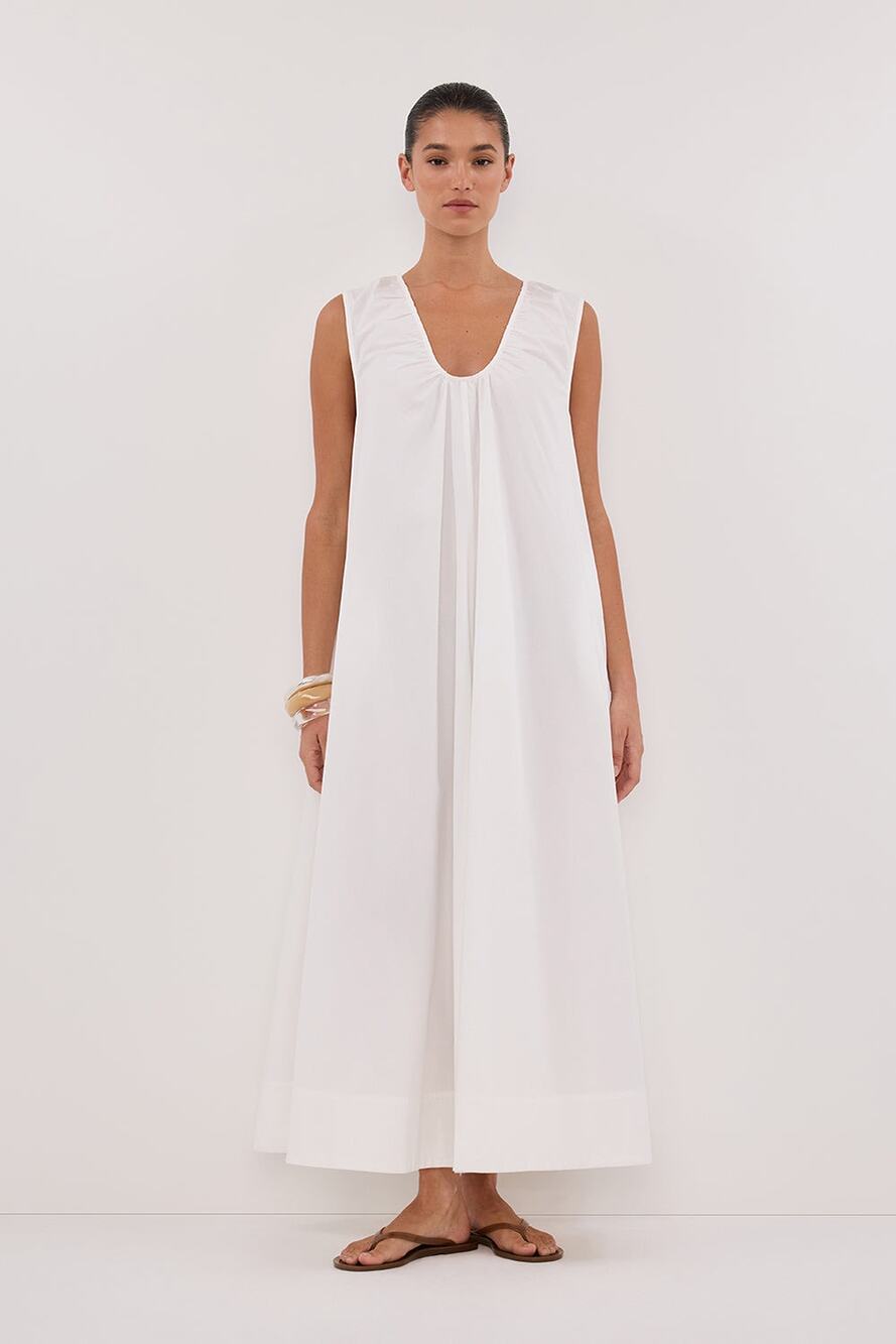DISSH Gabby White Oversized Cotton Midi Dress